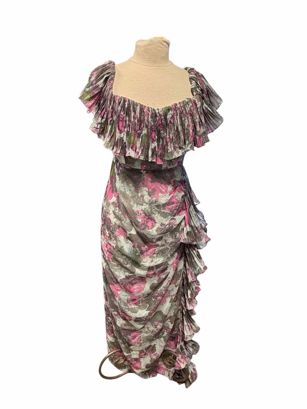 Hutch Off-The-Shoulder Ruffled Column Maxi Dress